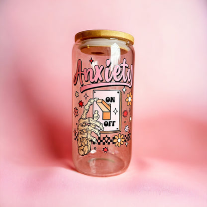Anxiety Switch Iced Coffee Glass Cup